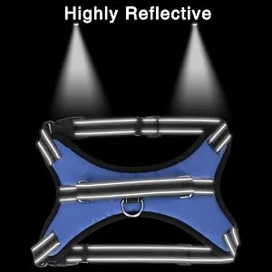 FYY Dog Harness No Pull Breathable Adjustable Pet Harness Dog Vest Harness Reflective Oxford Easy Control Dog Harness with Sturdy Handle for Small Medium Large Dogs M-Blue M A-Blue - dog harness large