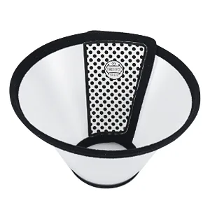 Vivifying Cat Cone Collar 5.5-7.2 Inches Lightweight Plastic Cat Recovery Cone Elizabethan Collar for Small Cats Mini puppies and Rabbits (Black-S) - cat cone
