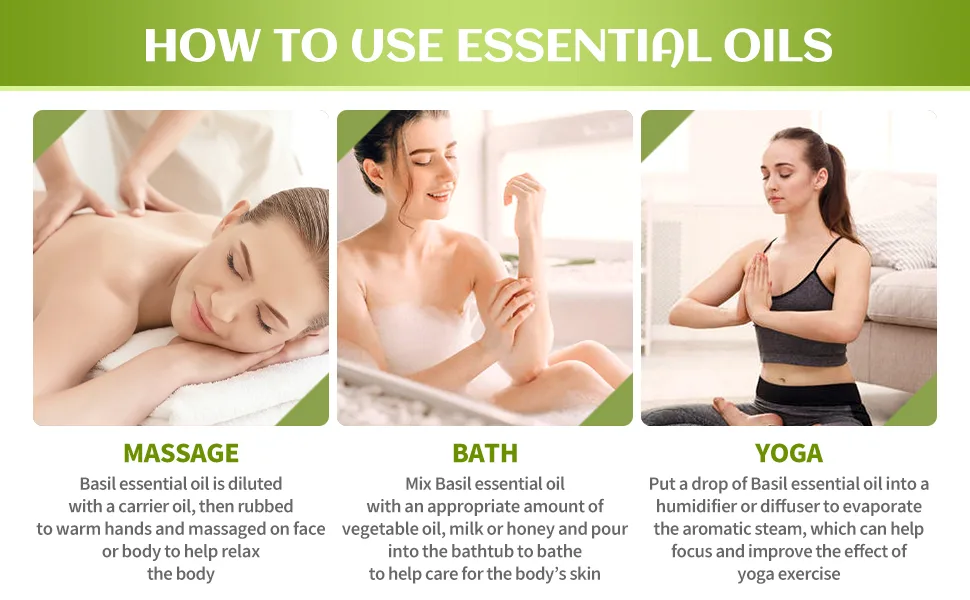 EVOKE OCCU Basil Essential Oil 118ml Pure Basil Oil for Skin Massage Diffuser Candle Soap Making- 4 FL Oz - Basil Essential Oil 4 Oz