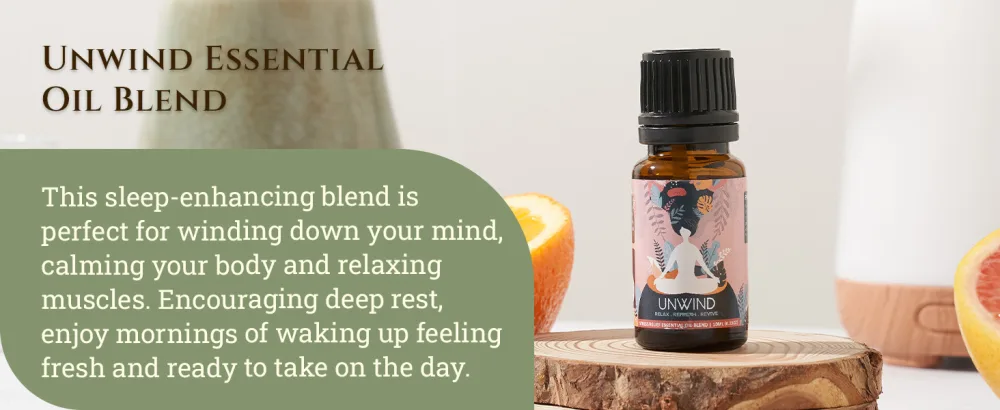 Essential Oil Blend - Calming Stress Relief Oils with Bergamot Sweet Orange Ylang Ylang Pink Grapefruit Patchouli - Relaxing Herbal Formula for Diffuser Aromatherapy Massage - 10ml (Unwind) De-stress Blend - Ecodrop Sleep Essential Oil Blend 10ml Bottle Natural Therapeutic Grade Lavender Spanish Marjoram