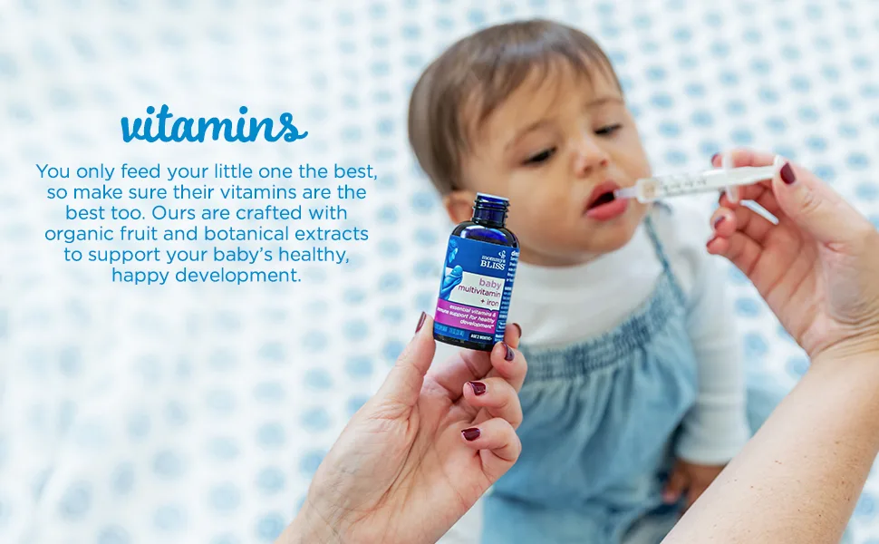 Mommy's Bliss Baby Multivitamin + Iron Ages 2 Months Grape 1 fl oz ( 30 ml) - Vitamins multivitamins