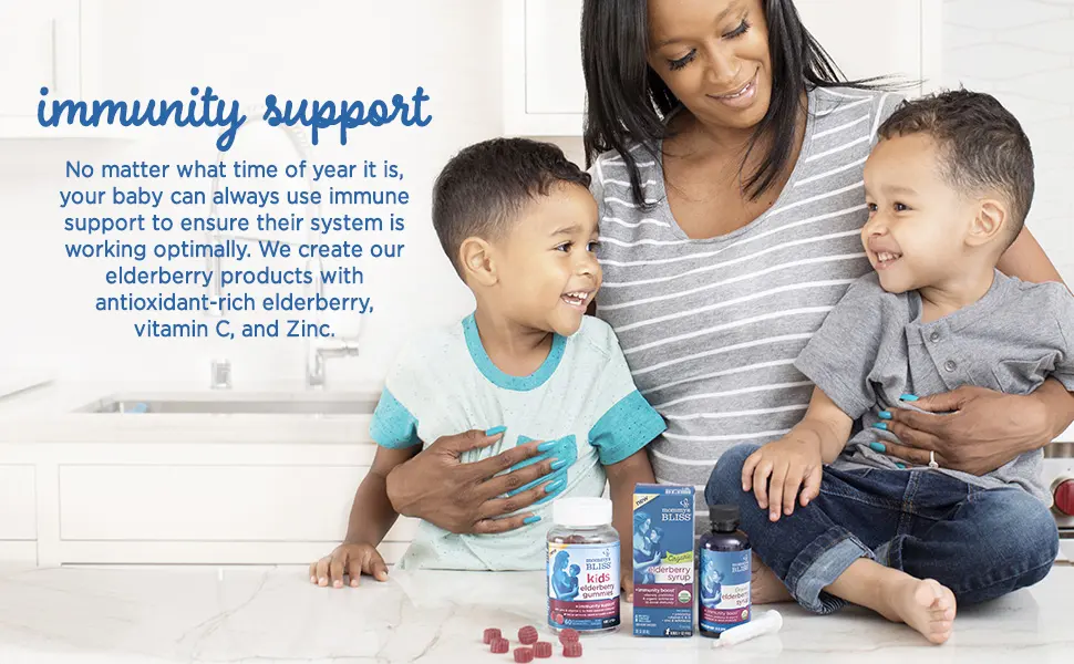 Mommy's Bliss Organic Elderberry Syrup + Immunity Boost 3 fl oz (90 ml) - Immunity Support Elderberry