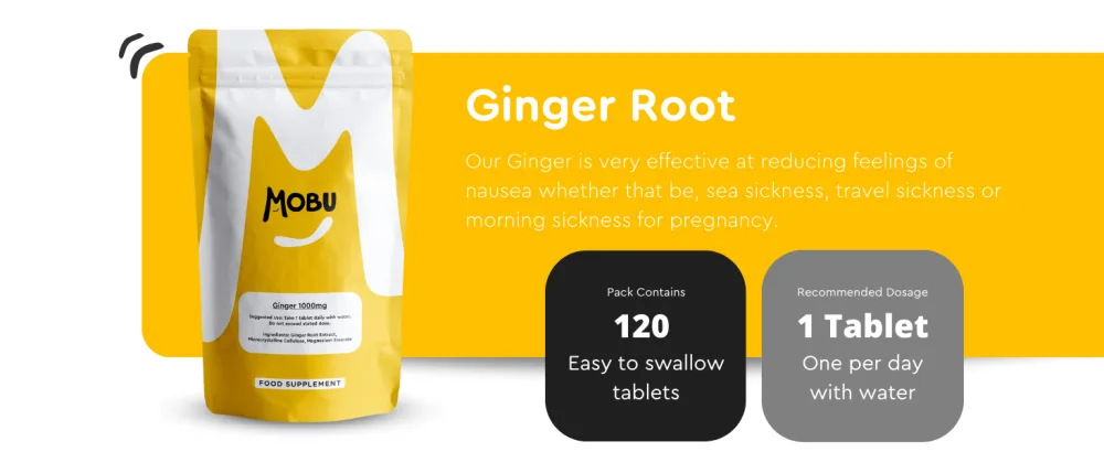 Ginger 1000mg 120 Tablets | Ginger Root Extract | Digestion Travel Sickness & Joint Support | Letterbox Friendly | Vegan UK Made | GMP Approved | MOBU - product information 12