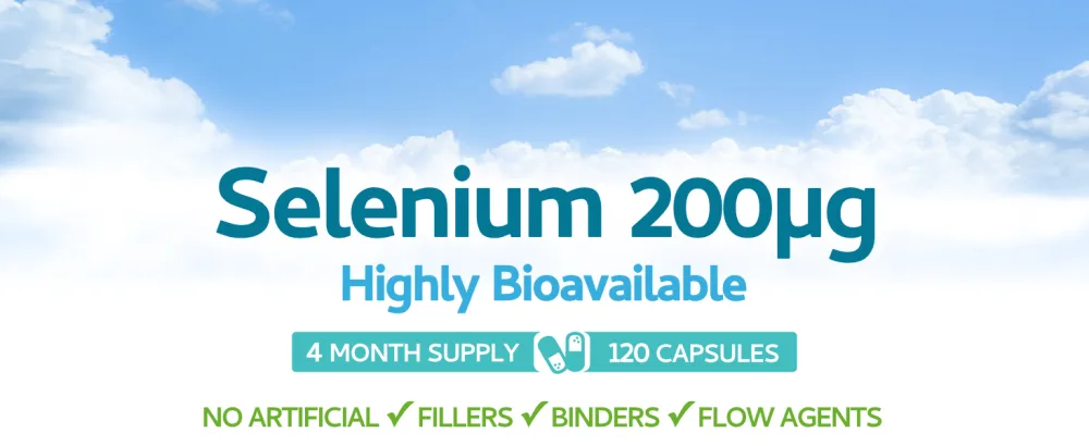 Selenium 200 g - 120 Capsules 4 Month Supply as Selenomethionine The Naturally Occurring Form with Superior bioavailability - Made in The UK - Swiss BioEnergetics Selenium 200µg - Module AI