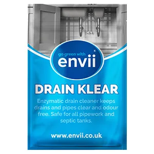 envii Drain Klear - Natural Enzymatic Kitchen Sink Drain Unblocker & Cleaner - Clears Clogged Drains & Pipes - Dissolves Hair & Other Blockages 6 Tablets - DRAIN KLEAR