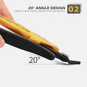 2pcs Wire Cutters Micro Flush Cutters Electrical Wire Cutters Cutting Pliers Flush Pliers Diagonal Side Cutters Wire Cutter Snips with Soft Grip for DIY Craft and Jewelry(Yellow) - 1555