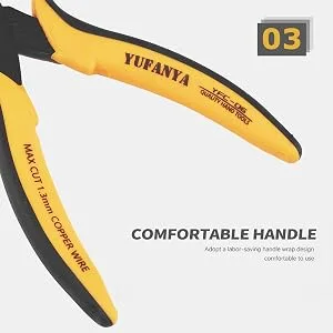 2pcs Wire Cutters Micro Flush Cutters Electrical Wire Cutters Cutting Pliers Flush Pliers Diagonal Side Cutters Wire Cutter Snips with Soft Grip for DIY Craft and Jewelry(Yellow) - 1566