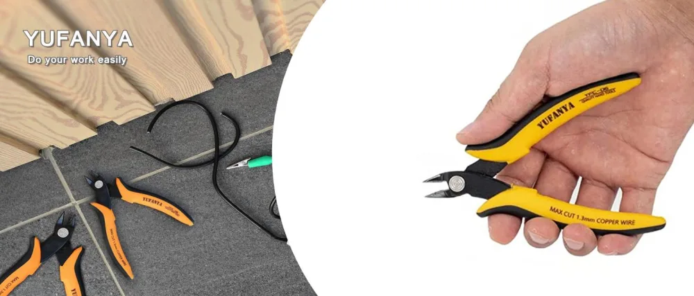 2pcs Wire Cutters Micro Flush Cutters Electrical Wire Cutters Cutting Pliers Flush Pliers Diagonal Side Cutters Wire Cutter Snips with Soft Grip for DIY Craft and Jewelry(Yellow) - product information 1