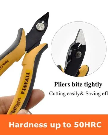 2pcs Wire Cutters Micro Flush Cutters Electrical Wire Cutters Cutting Pliers Flush Pliers Diagonal Side Cutters Wire Cutter Snips with Soft Grip for DIY Craft and Jewelry(Yellow) - product information 3