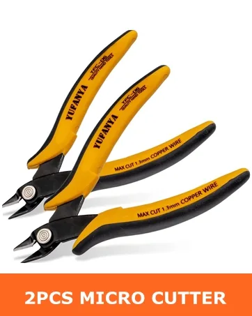 2pcs Wire Cutters Micro Flush Cutters Electrical Wire Cutters Cutting Pliers Flush Pliers Diagonal Side Cutters Wire Cutter Snips with Soft Grip for DIY Craft and Jewelry(Yellow) - product information 4