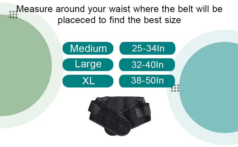 NeoPhysio Magnetic Back Support Brace 20 Magnets (X-Large) - medium large extra large xl belt back support magnet magnetic back support