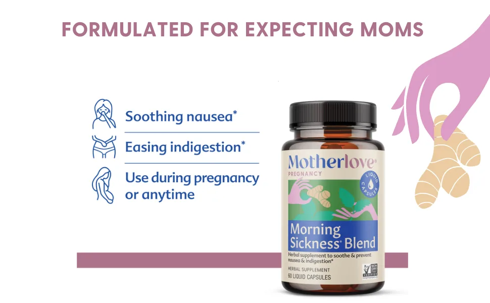 Motherlove Morning Sickness Blend 60 Liquid Capsules - Morning Sickness Blend uses