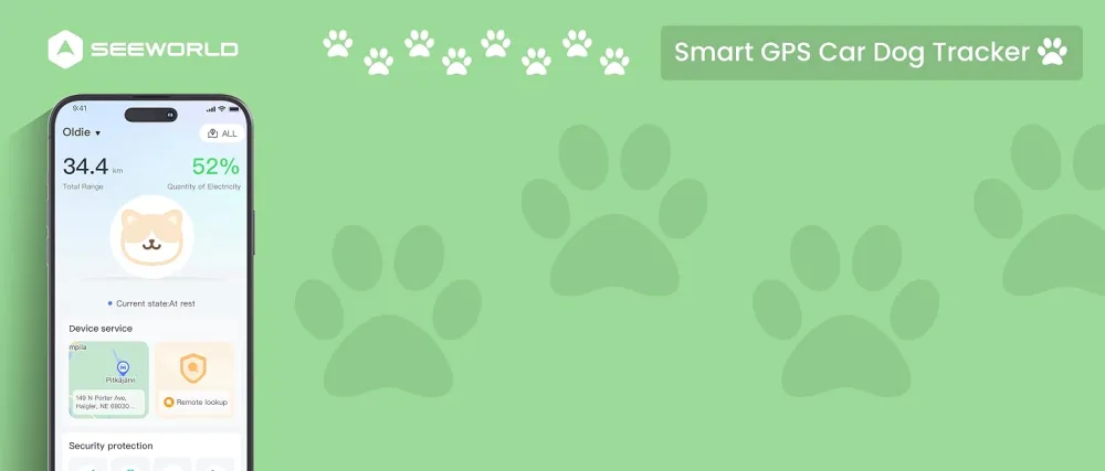 SEEWORLD P1 GPS Cat Dog Tracker 4G Pet tracker for Dogs Cats Waterproof Pet Tracking Device (6.5lbs+) Smart Dog Activity Tracker Real Time Tracking Cat Tracker Unlimited Range Blue - dog tracker