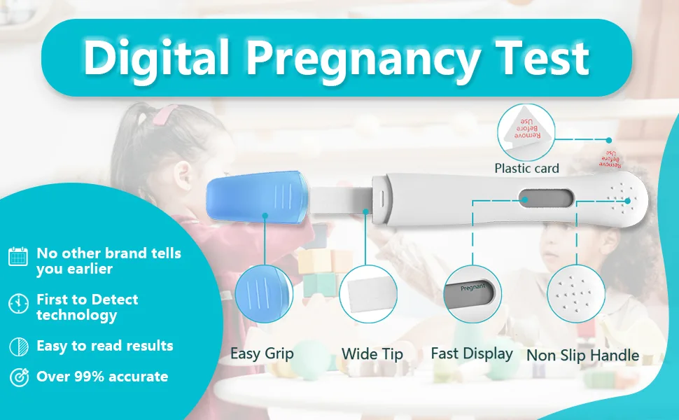 ACCUBIO Digital Pregnancy Test Over 99% Accurate Result in Words Within 5 Minutes HCG Pregnancy Test Home Rapid Detection 25miu/ml 2Tests - HCG Test