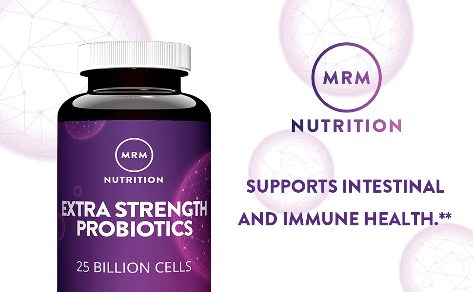 MRM Nutrition Extra Strength Probiotics 25 Billion Cells 30 Vegan Capsules - MRM Nutrition