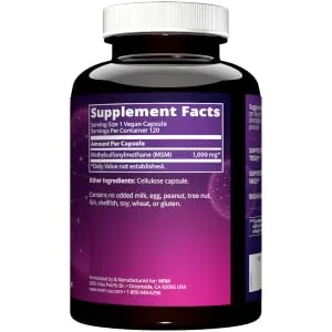 MRM Nutrition MSM 1000 mg 120 Vegan Capsules - product information 3