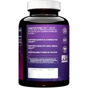 MRM Nutrition MSM 1000 mg 120 Vegan Capsules - product information 5
