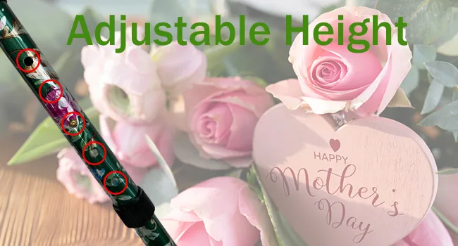 BeGrit Walking Sticks for Women Folding Walking Sticks Adjustable Walking Stick Collapsible Lightweight Flexible Stick Comfortable Grip Durable Mobility Aid for Ladies Men Green - 1453-2