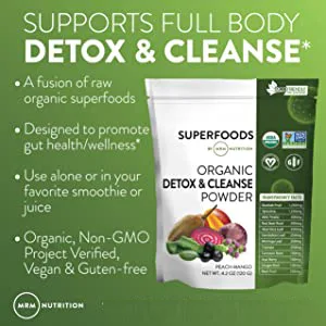 MRM Organic Detox & Cleanse Powder Peach Mango 4.2 oz (120 g) - product information 5