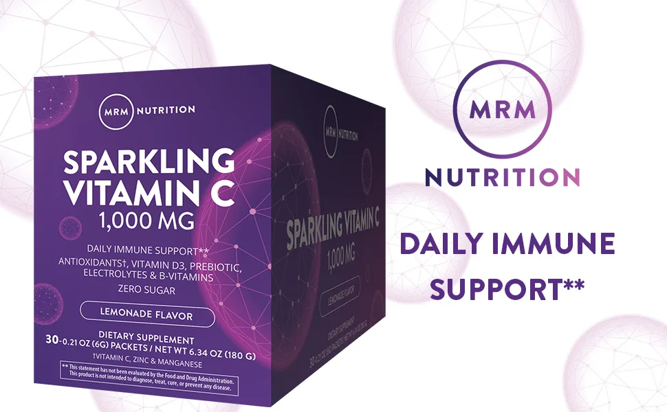 MRM Sparkling Vitamin C Lemonade 1000 mg 30 Packets 0.21 oz (6 g) - MRM Nutrition