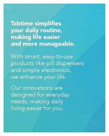 Tabtime 4 Daily Pill Box with Timer and 4 Alarms per Day & Extra Large Pill compartments - tabtime simplifies your daily routine