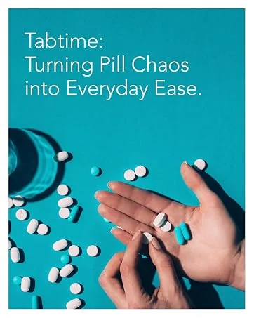 Tabtime 4 Daily Pill Box with Timer and 4 Alarms per Day & Extra Large Pill compartments - Tabtime turning pill chaos into everyday ease