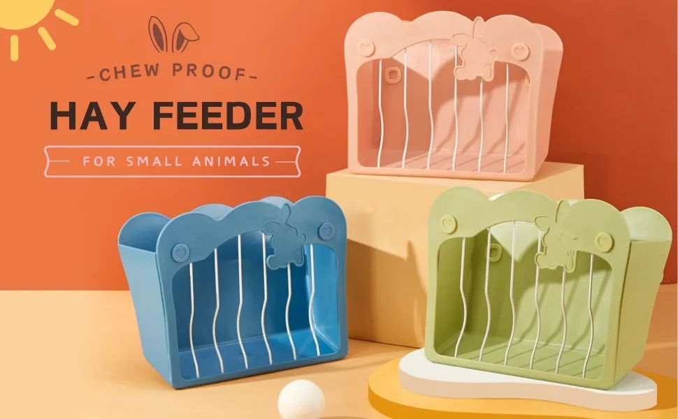 Rabbit Hay Feeder Hanging Feeding Hay Rack for Small Animals Rabbit Dwarf Rabbit Guinea Pig (Green) - hay feeder