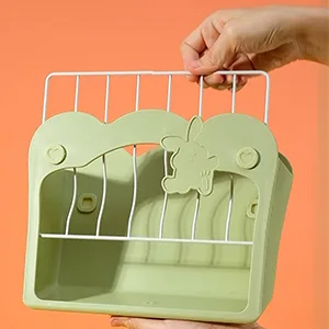 Rabbit Hay Feeder Hanging Feeding Hay Rack for Small Animals Rabbit Dwarf Rabbit Guinea Pig (Green) - hay feeder