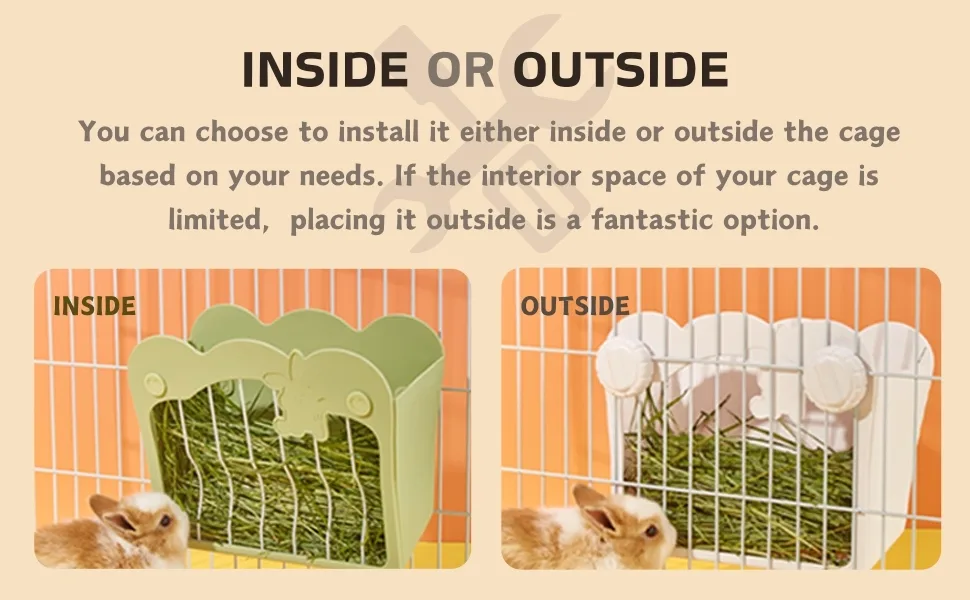 Rabbit Hay Feeder Hanging Feeding Hay Rack for Small Animals Rabbit Dwarf Rabbit Guinea Pig (Green) - hay feeder