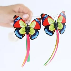 Vealind Cat Toys for Indoor Cats Interactive Play Teaser Cat Toy with 360 Electric Rotating Butterfly (Butterfly Replacements) - CT12B1