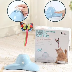 Vealind Cat Toys for Indoor Cats Interactive Play Teaser Cat Toy with 360 Electric Rotating Butterfly (Butterfly Replacements) - CT12B3