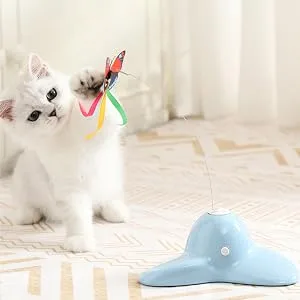 Vealind Cat Toys for Indoor Cats Interactive Play Teaser Cat Toy with 360 Electric Rotating Butterfly (Butterfly Replacements) - CT12B5