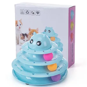 Vealind Cat Toys Interactive Fun Roller Exerciser 3 Level Tower Ball Toy Kitten Teaser Toy with Colorful Balls Green - product information 25