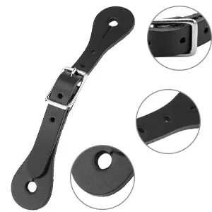 Zerodis Spur Strap 1 Pair Handmade Leather Equestrian Spur Strap Cowboy Outfit Boots(black) - product information 21