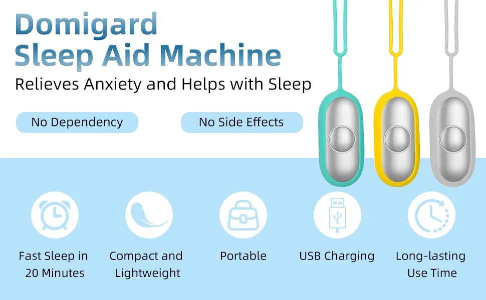 Domigard Sleep Aid Machine Microcurrent Sleep Aid Holding Device USB Charging Microcurrent Holding Sleep Instrument for Insomnia Relief Relieve Anxiety and Stress(Silver) - product information 26