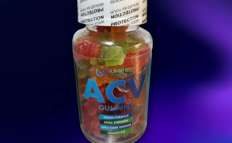 Unified Formulas ACV Apple Cider Vinegar Gummies Mixed Fruit Flvours 60 Gummies - acv5