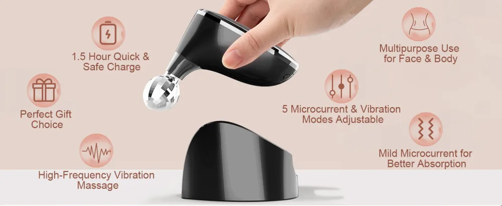 foreverlily Face Massager Red Light Therapy Wand 3 Modes Microcurrent Face Lift Device Neck Wrinkle Remove Anti-Aging Led Photon Therapy SkinTightening Machine (EMS Black) - product information 16