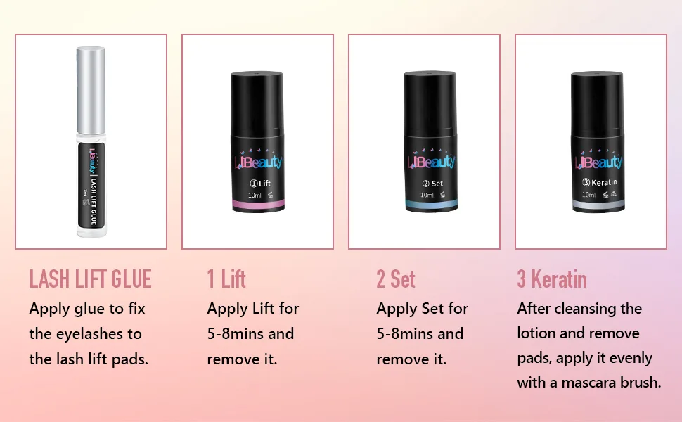 Libeauty Lash Lift Kit Eyelash Perming Kit Quick Eyelash Lift Kit in Airless Pump Bottles Includes All Tools and Detailed Instructions Lash Curling for Salon and Home Use - lash perm