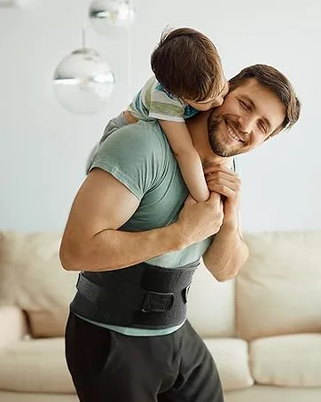 Fitomo Lower Back Support for Men Women with 3D Lumbar Pad & 5 Flexible Supports Ultra-thin Mesh Fabric Back Brace for Lower Back Pain Relief Posture Work Heavy Lifting Sciatica Herniated Disc Blue S - product information 7