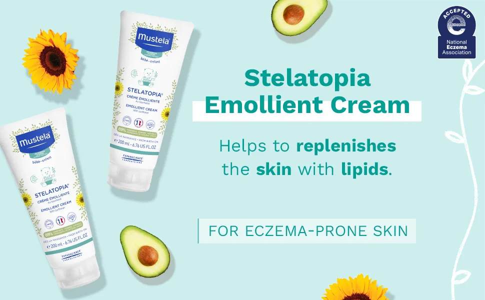 Mustela Stelatopia Emollient Cream with Sunflower Fragrance Free 6.76 fl oz (200 ml) - stelatopia