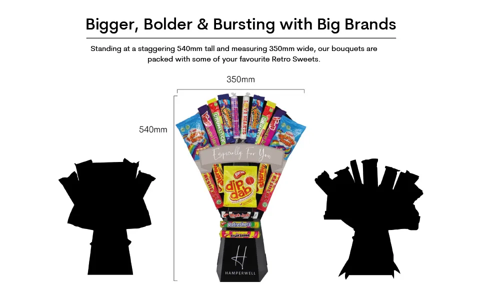 The Retro Sweets Bouquet With Dip Dab Black Jack Fruit Salad & More - Happy Birthday - Comparison