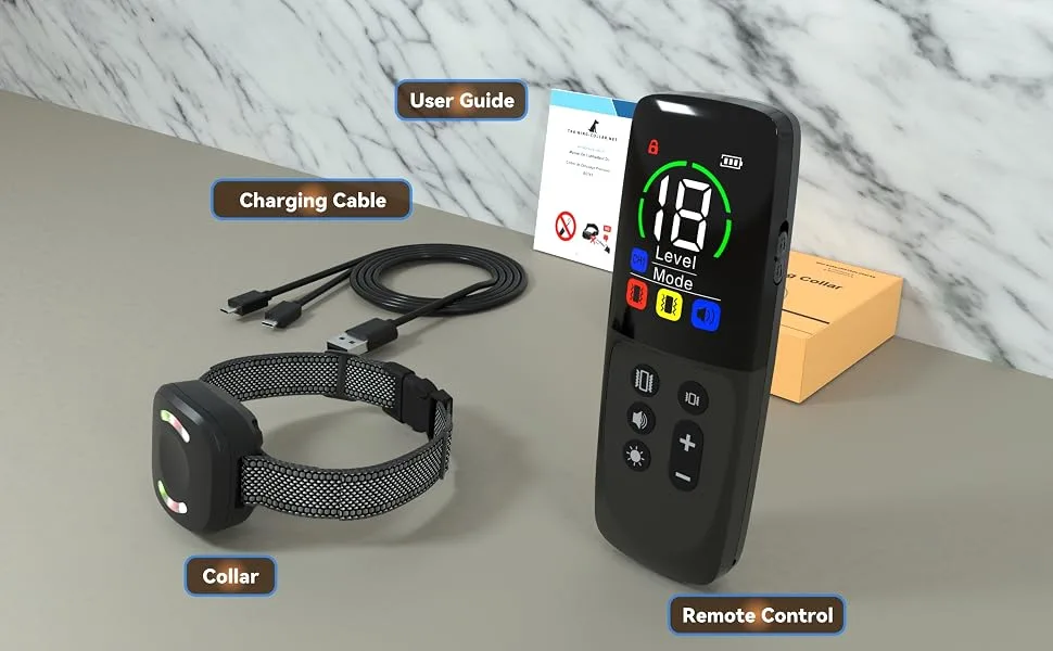 Dog Training Collar with Double Vibration Training Collar with Remote 8200ft Sound Vibration and Strong Vibration 3 Training Modes Security Lock and LED Dog Finder Suitable for Large/Medium/Small Dogs Black - product information 16