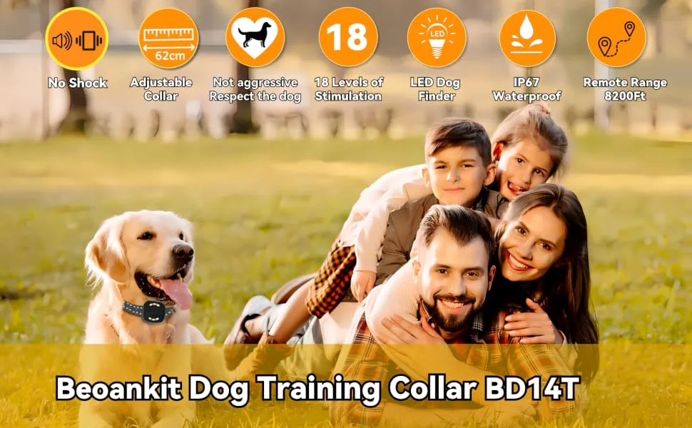 Dog Training Collar with Double Vibration Training Collar with Remote 8200ft Sound Vibration and Strong Vibration 3 Training Modes Security Lock and LED Dog Finder Suitable for Large/Medium/Small Dogs Black - product information 8