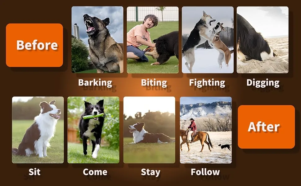 Dog Training Collar with 2000M Remote Range Rechargeable 4 Training Modes LED Light/Sound/Vibration/Strong Vibration IP67 Waterproof - product information 15