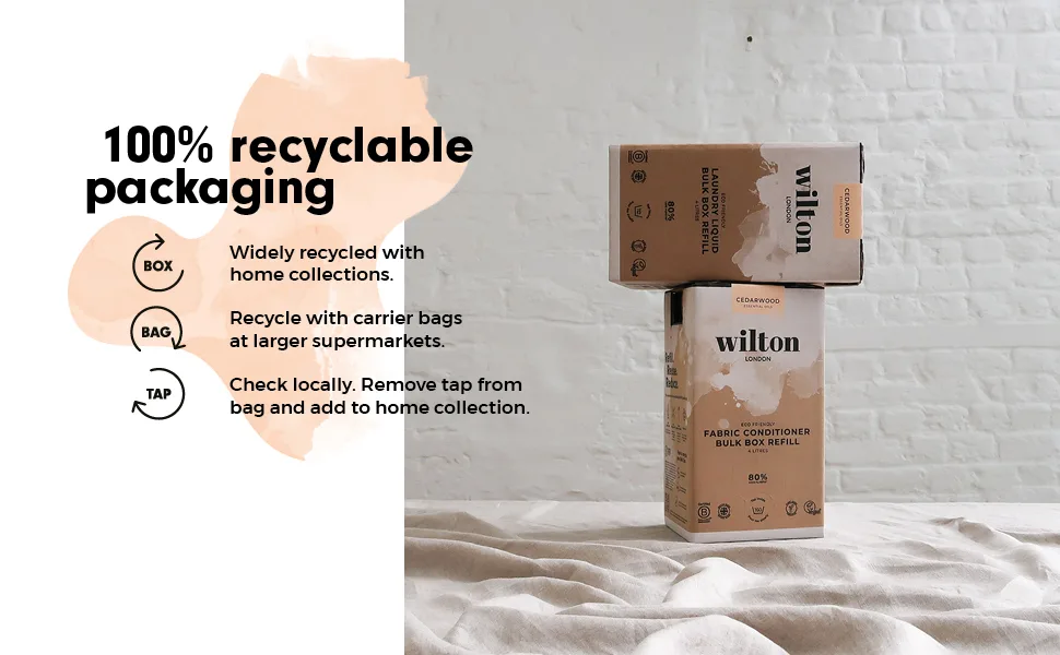 Wilton London Cedarwood Laundry Liquid Refill - 112 Washes - Non-Bio - Plant-based - Biodegradable Detergent - 100% Recylable - Less Plastic - Essential Oils - Make in UK - 4L - Cedarwood Laundry Liquid Refill