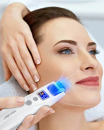 Microneedle Roller Upgraded EMS Micro Needle Kit with 2 LED Vibration Mode Professional Derma Roller 0.5mm for Wrinkles Stretch Scar Hair Loss Skincare - Bio Roller - Microneedle Roller