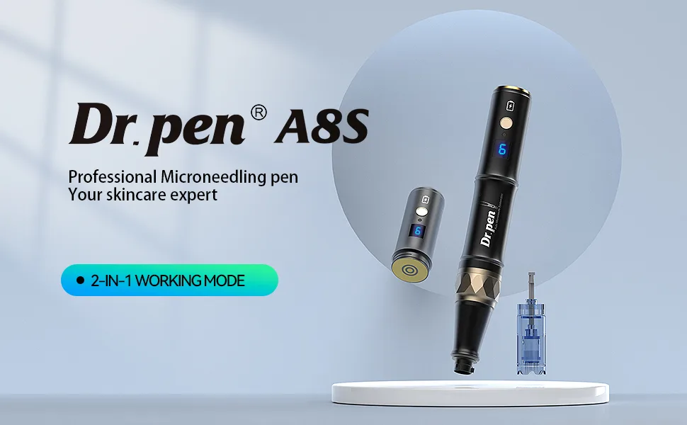 Dr.pen A8S Wireless Microneedling Pen Adjustable 0-0.25mm Micro Needling Pen LED Display Screen with 2 Replacement Cartridges(18pin) A8S-UK black - product information 14