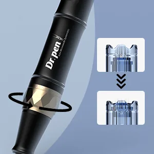 Dr.pen A8S Wireless Microneedling Pen Adjustable 0-0.25mm Micro Needling Pen LED Display Screen with 2 Replacement Cartridges(18pin) A8S-UK black - product information 16