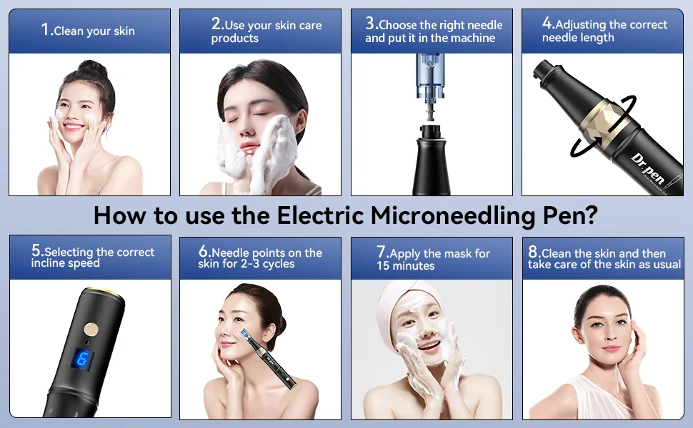 Dr.pen A8S Wireless Microneedling Pen Adjustable 0-0.25mm Micro Needling Pen LED Display Screen with 2 Replacement Cartridges(18pin) A8S-UK black - product information 21