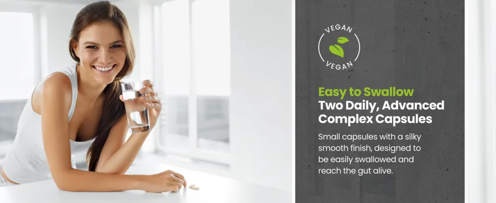 Bio Cultures Complex Pre and Probiotics - 45 Billion CFU Vegan Capsules - 17 Live Bacteria Strains High Strength Advanced Probiotic Supplement - Made in UK by VitaBright - Easy Swallow Bio-cultures capsules